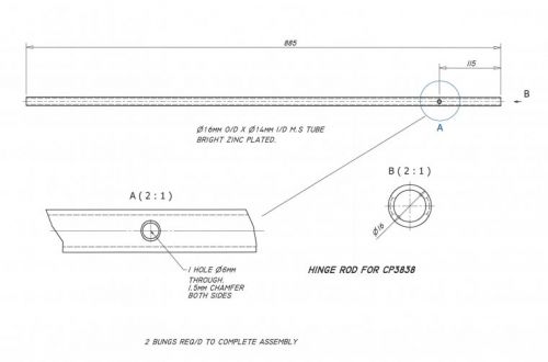 Hinge Bar for CP3838 lid