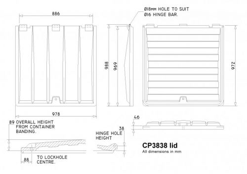 CP3838 Trade Waste Container lid