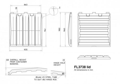 FL3738 Front End Loader lid