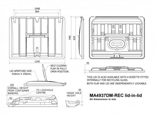 MA4937DM-REC 1100 Litre Lid-in-Lid