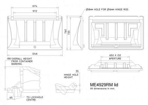 ME4929RM-FLA Recycling lid with rubber flap