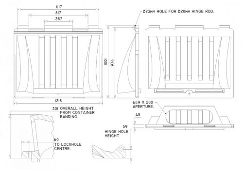 MG1100RM-FLA Recycling lid with rubber flap