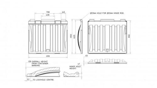 MH1100 Trade Waste Container lid