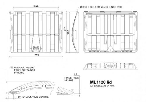 ML1120 1100 Litre Trade Waste Container lid