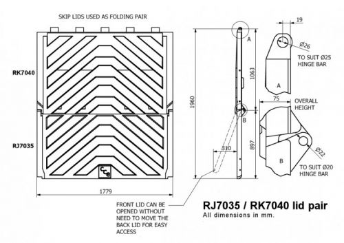 SETR7035-40 Lid set incl. steel work